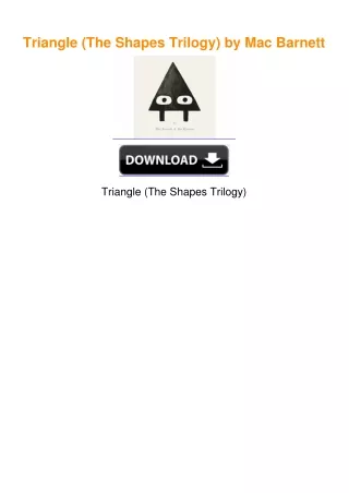 Triangle (The Shapes Trilogy) by Mac Barnett