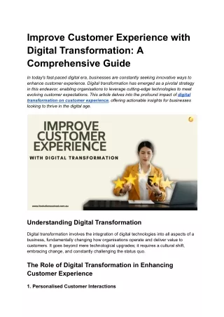 Improve Customer Experience with Digital Transformation_ A Comprehensive Guide