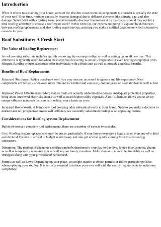 Roof Replacement vs. Roofing Fixing: Which Option corrects for You?