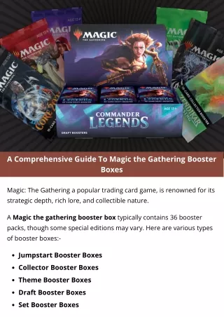 A Comprehensive Guide To Magic the Gathering Booster Boxes