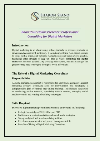 Boost Your Online Presence: Professional Consulting for Digital Marketers