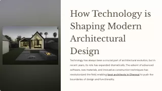 How Technology is Shaping Modern Architectural Design