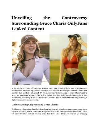 Unveiling the Controversy Surrounding Grace Charis OnlyFans Leaked Content
