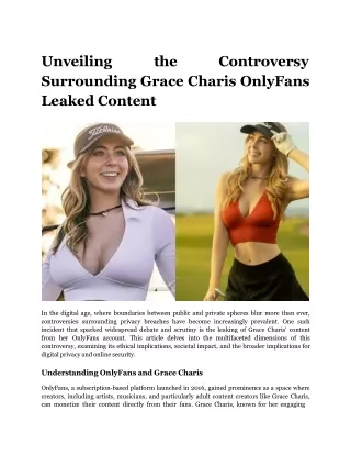 Unveiling the Controversy Surrounding Grace Charis OnlyFans Leaked Content