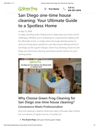 San Diego one time house cleaning