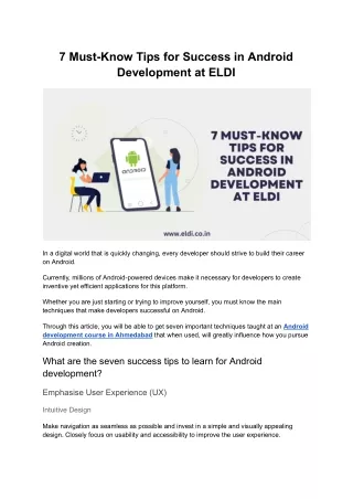 7 Must-Know Tips for Success in Android Development at ELDI