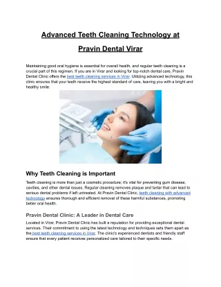 Advanced Teeth Cleaning Technology at