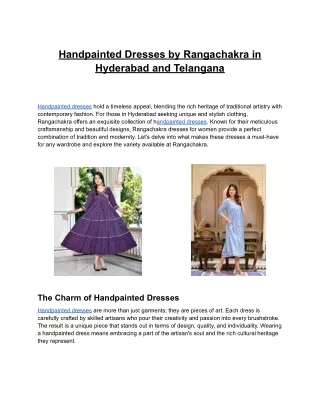 Handpainted Dresses by Rangachakra in Hyderabad and Telangana