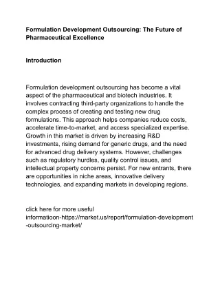 Formulation Development Outsourcing: Optimizing Drug Development Workflows