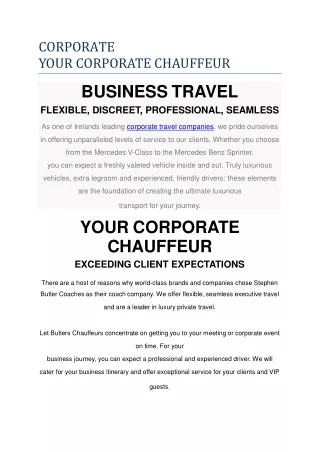 Corporate Travel Companies