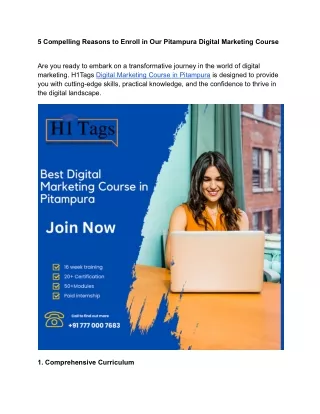 Digital marketing courses in pritampura