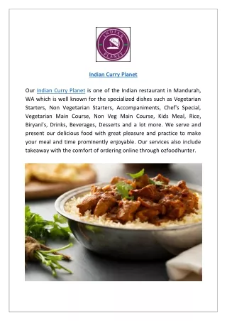 Get Upto $5 Offer at Indian Curry Planet - Order Now!!
