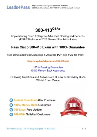 Leads4Pass 300-410 exam practice questions 2024
