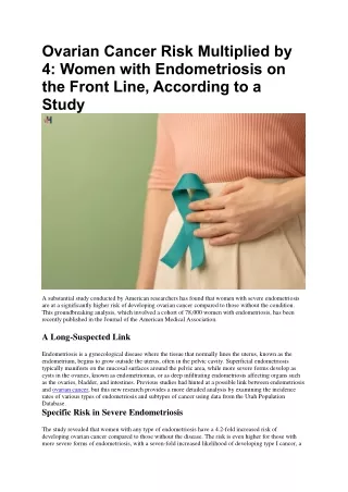 Ovarian Cancer Risk Multiplied by 4