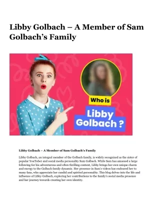 Libby Golbach – A Member of Sam Golbach’s Family