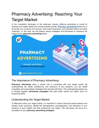 Pharmacy Advertising_ Reaching Your Target Market