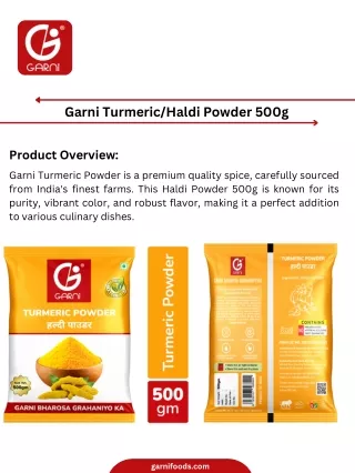 Turmeric Haldi Powder 500g by Garni Foods