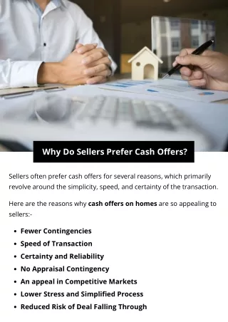 Why Do Sellers Prefer Cash Offers?