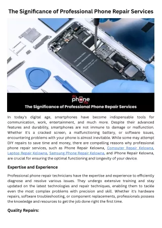 The Significance of Professional Phone Repair Services