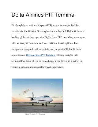 Delta Airlines PIT Terminal