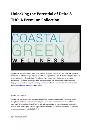 Coastal Green Wellness - Delta 8-THC