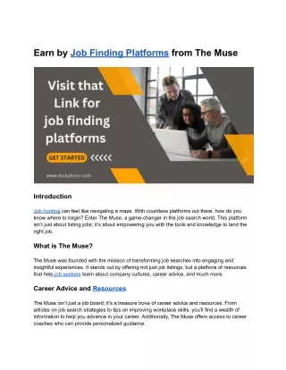 Earn by Job Finding Platforms from The Muse