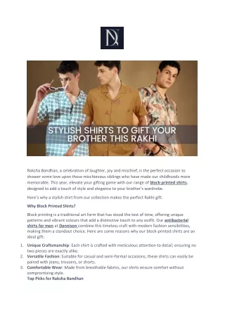 Stylish Shirts to Gift Your Brother This Rakhi