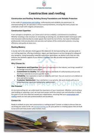 Construction and roofing