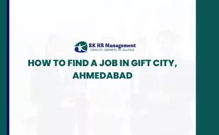 How to find a job in gift city,ahmedabad