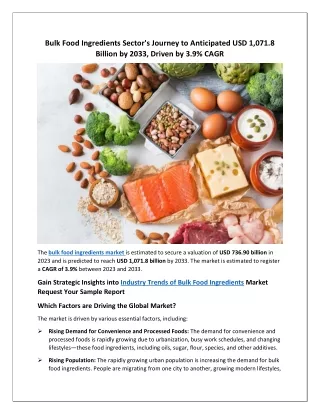 Bulk Food Ingredients Market