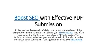 Boost SEO with Effective PDF Submission: A Step-by-Step Guide