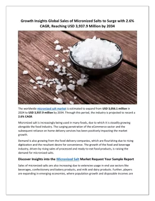 Micronized Salt Market