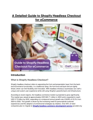 A Comprehensive Guide About Shopify Headless Checkout