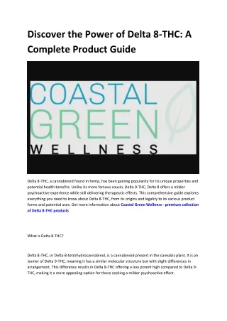 Coastal Green Wellness - delta 8 thc