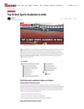 Top 10 Best Sports Academies in India