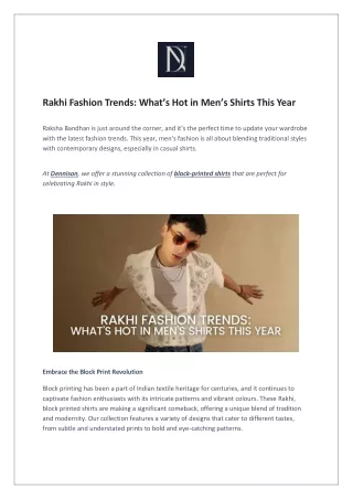 Rakhi Fashion Trends: What’s Hot in Men’s Shirts This Year
