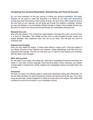 help with dissertation writing