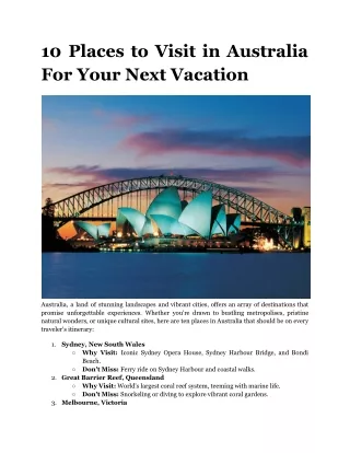 10 Places to Visit in Australia For Your Next Vacation (1)