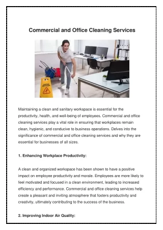 Commercial and Office Cleaning Services