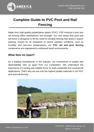 Complete Guide to PVC Post and Rail Fencing