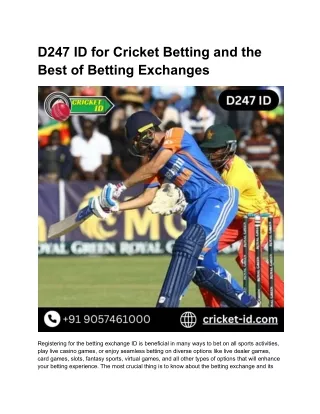 D247 ID: The Greatest Option for Online Betting
