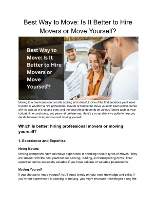 Best Way to Move_ Is It Better to Hire Movers or Move Yourself