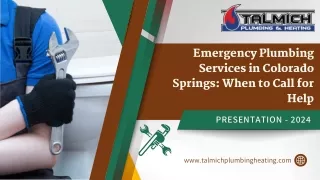 Emergency Plumbing Services in Colorado Springs When to Call for Help