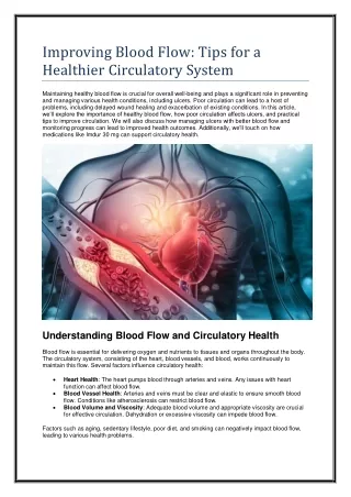 Improving Blood Flow: Tips for a Healthier Circulatory System