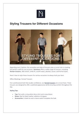 Styling Trousers for Different Occasions