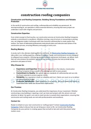 construction roofing companies