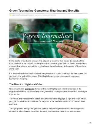 cabochonsforsale.com-Green Tourmaline Gemstone Meaning and Benefits