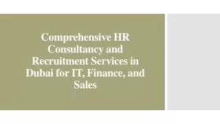 Comprehensive HR Consultancy and Recruitment Services in Dubai for IT, Finance, and Sales