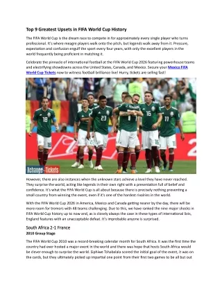 Top 9 Greatest Upsets in FIFA World Cup History
