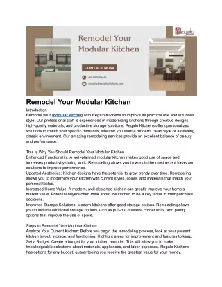 Remodel Your Modular Kitchen